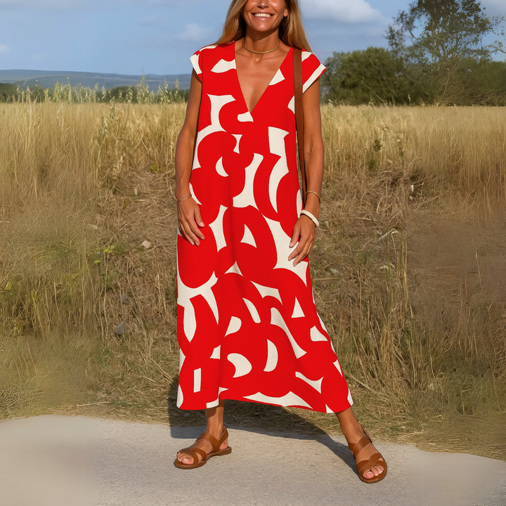 Eilis™ | Flowing Summer Dress with V-Neckline