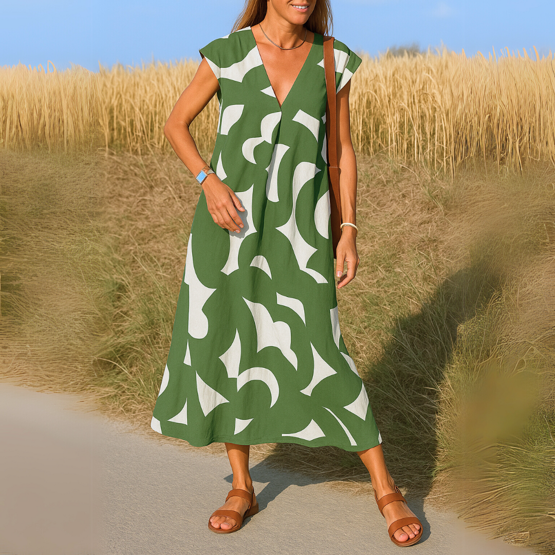 Eilis™ | Flowing Summer Dress with V-Neckline