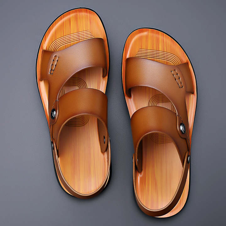 Lars™ | Luxurious Leather Slides with Character