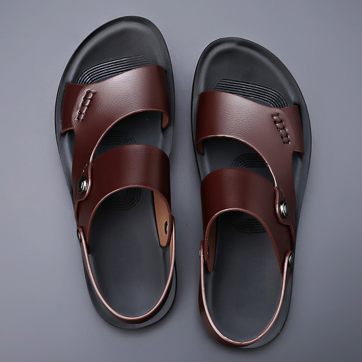 Lars™ | Luxurious Leather Slides with Character