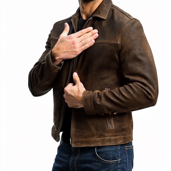 Ragnar™ | Classic Leather Jacket with Zip