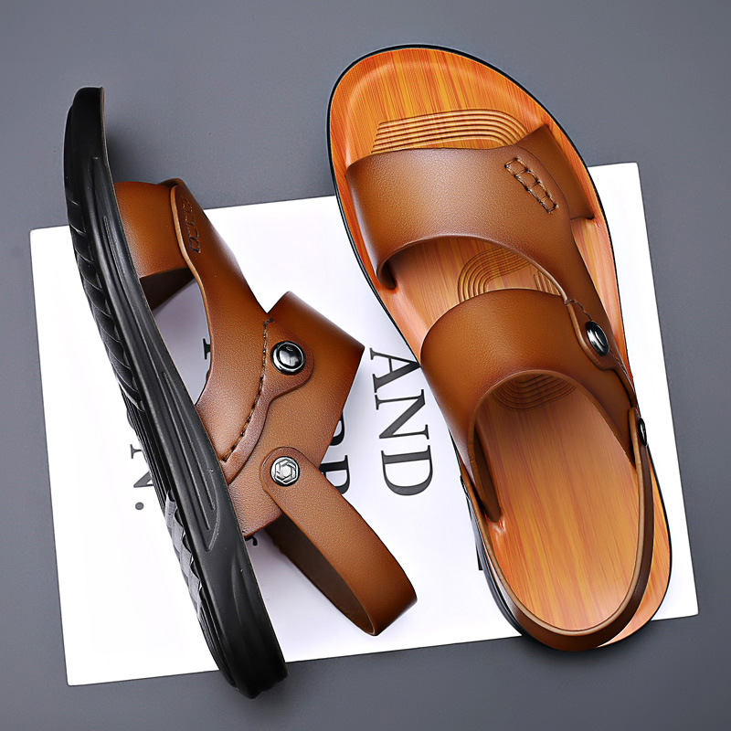 Lars™ | Luxurious Leather Slides with Character