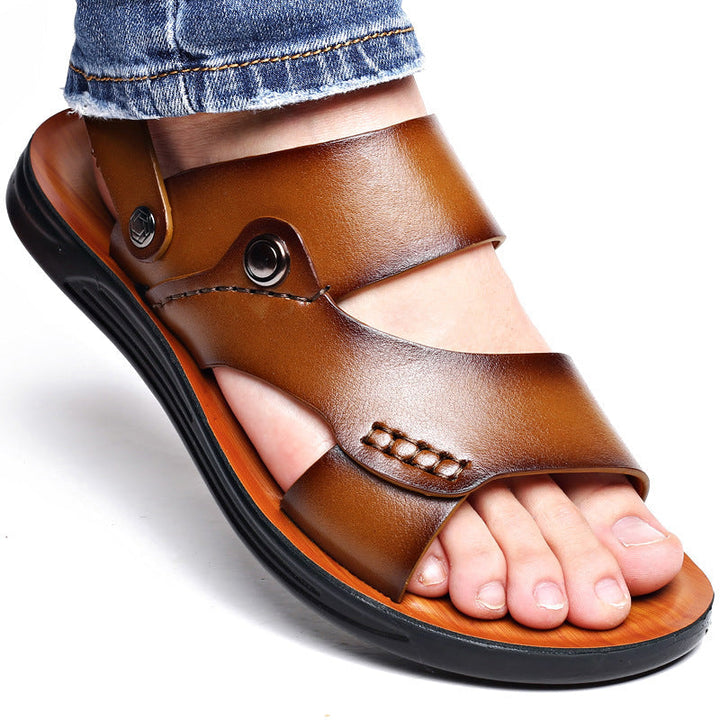 Lars™ | Luxurious Leather Slides with Character