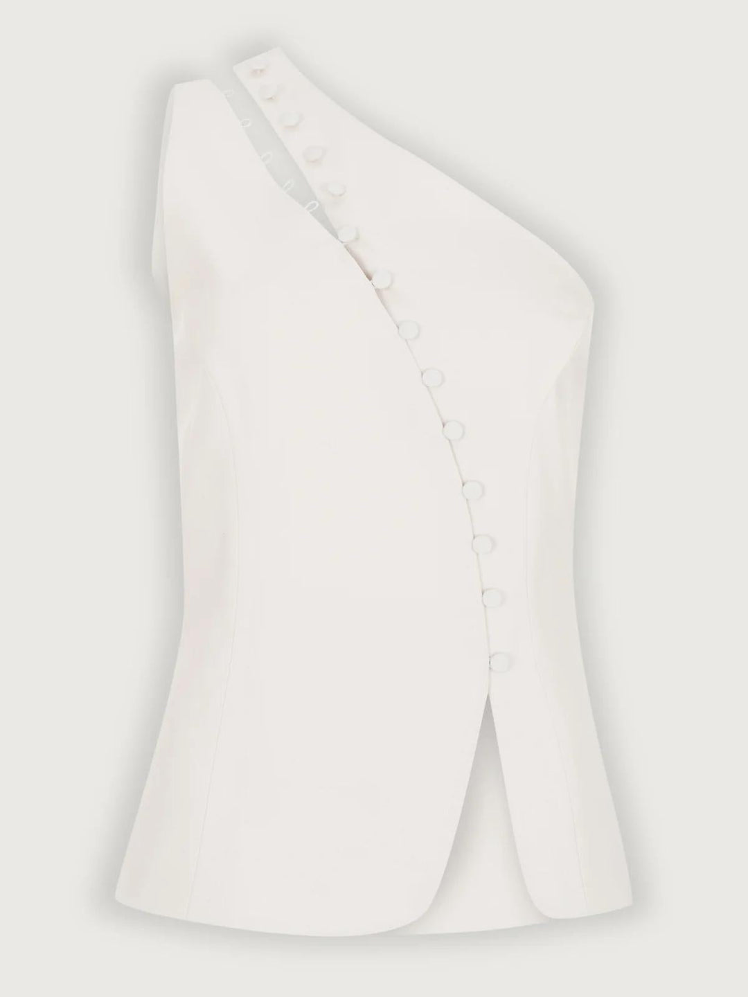 Clara™ | One-Shoulder Top with Sculptural Button Detail