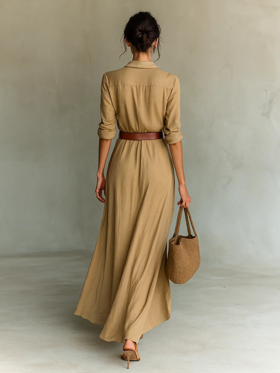 Eliza™ | Lapel-Wrap Maxi Dress