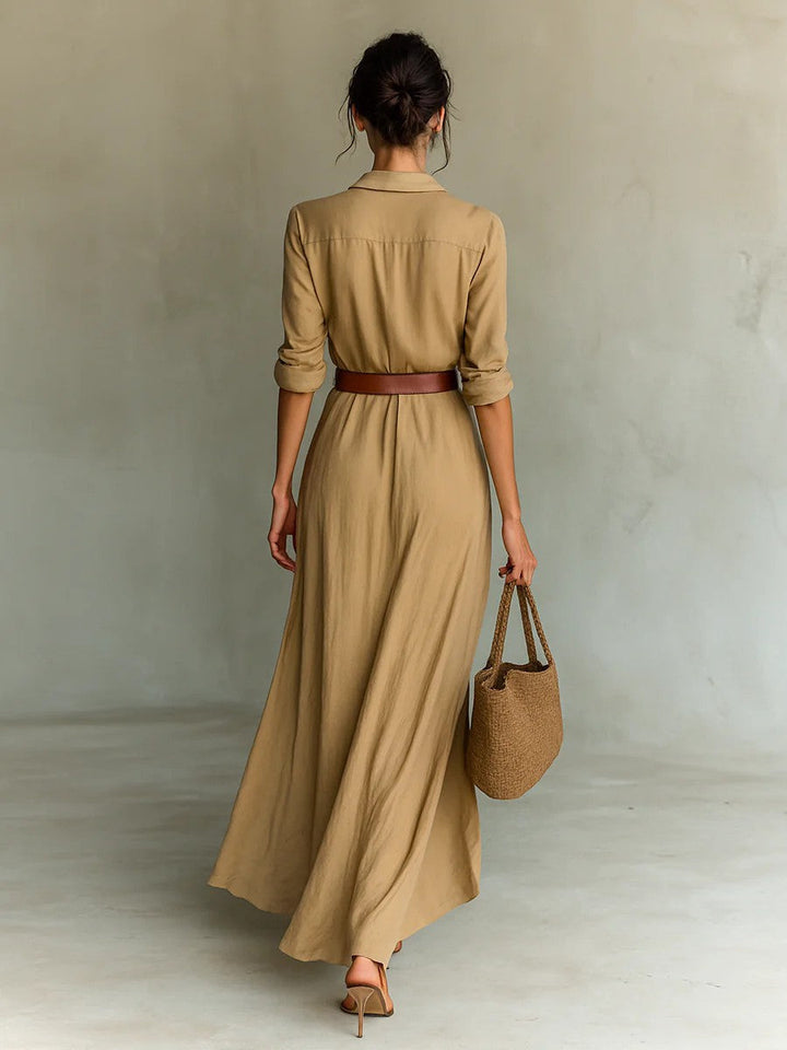 Eliza™ | Lapel-Wrap Maxi Dress