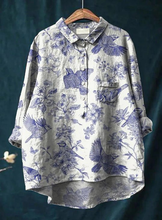 Kerstin™ | Timeless Floral Blouse – Elegant, Lightweight, and Versatile