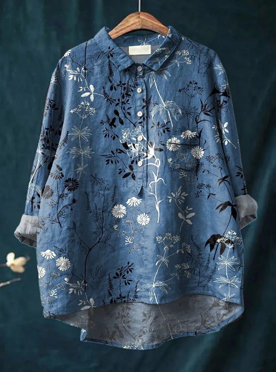 Kerstin™ | Timeless Floral Blouse – Elegant, Lightweight, and Versatile