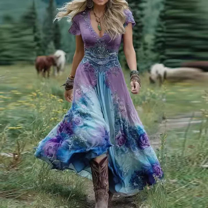 Shirley™ | Tailored Flowing Floral Dress