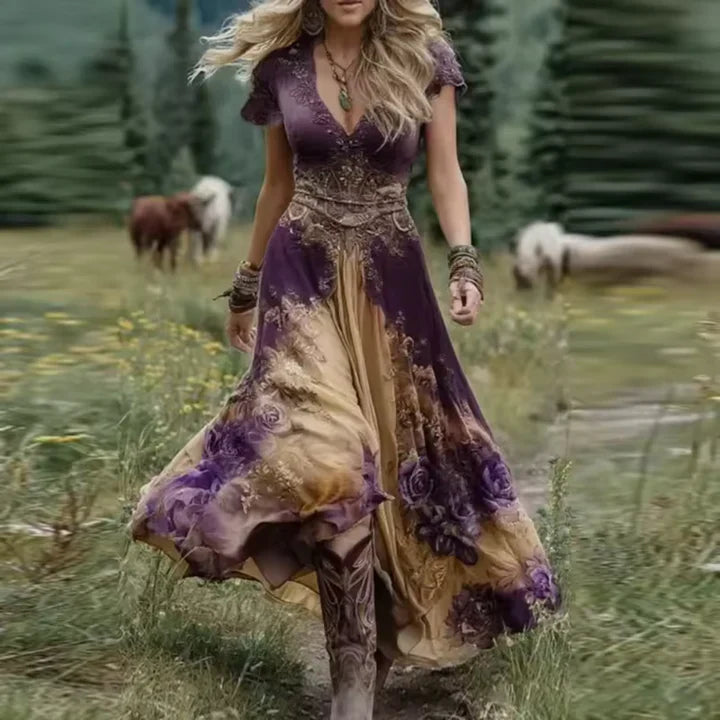 Shirley™ | Tailored Flowing Floral Dress