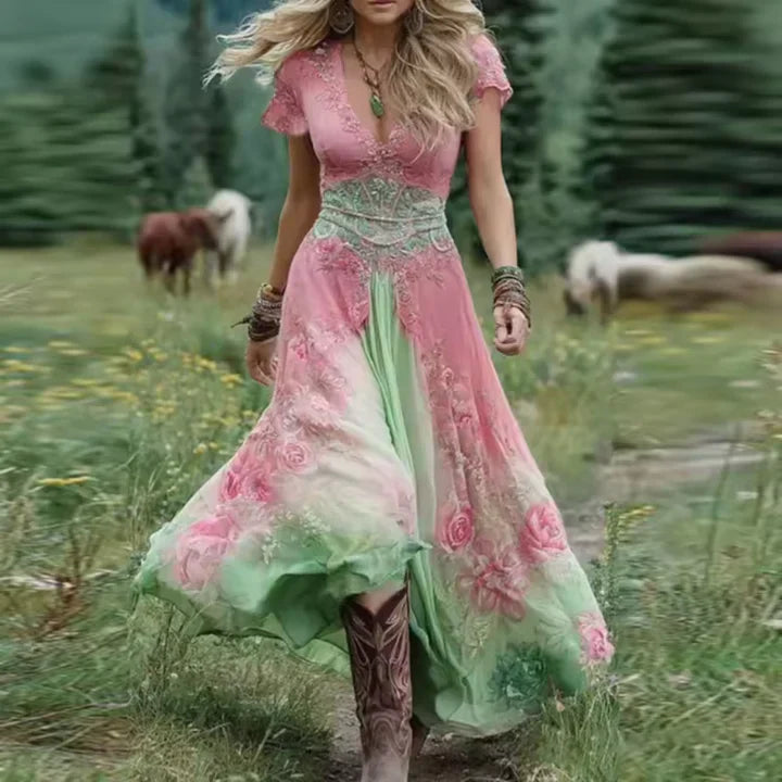 Shirley™ | Tailored Flowing Floral Dress