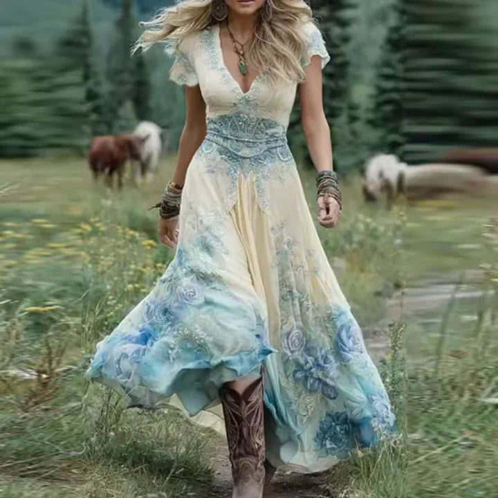 Shirley™ | Tailored Flowing Floral Dress