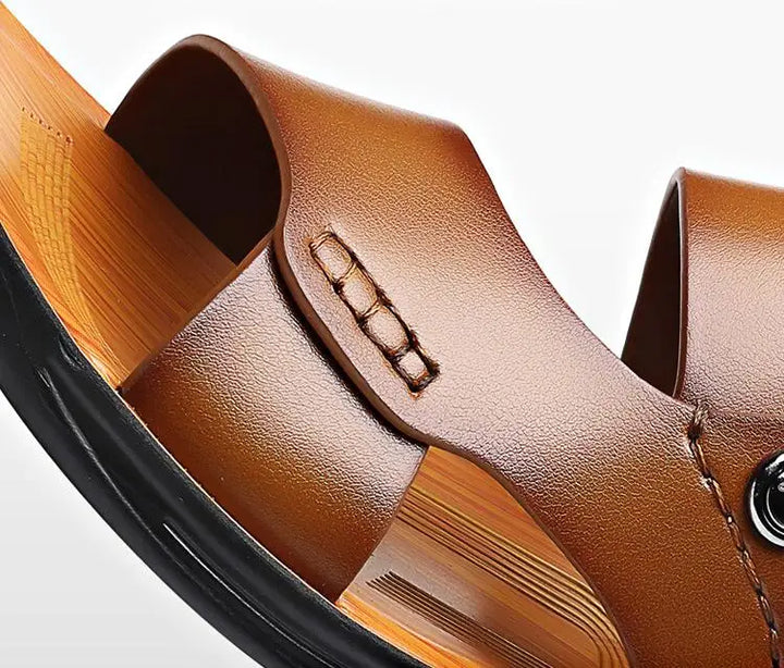 Lars™ | Luxurious Leather Slides with Character