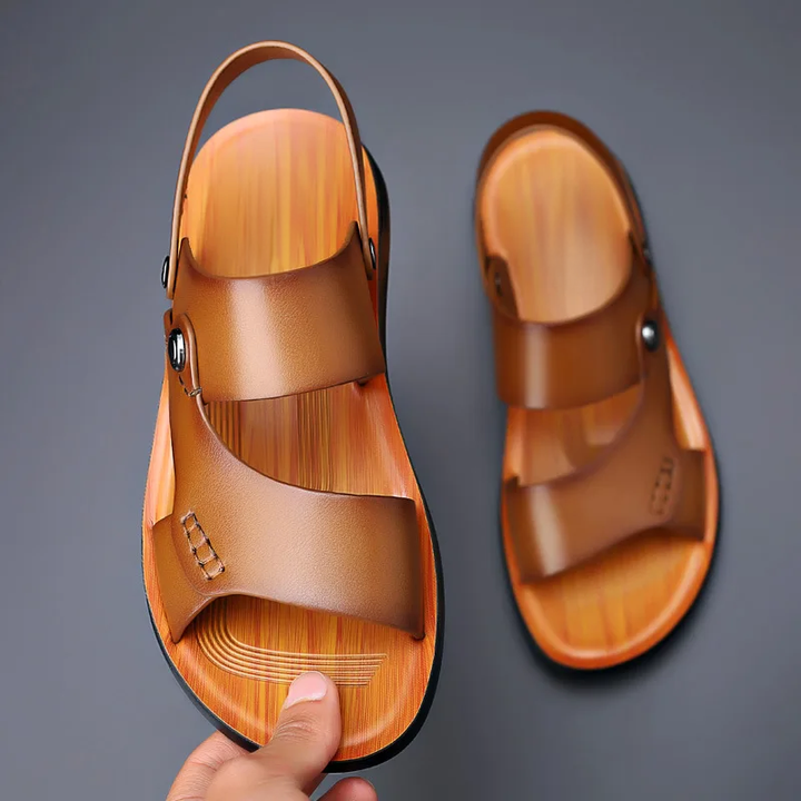 Lars™ | Luxurious Leather Slides with Character