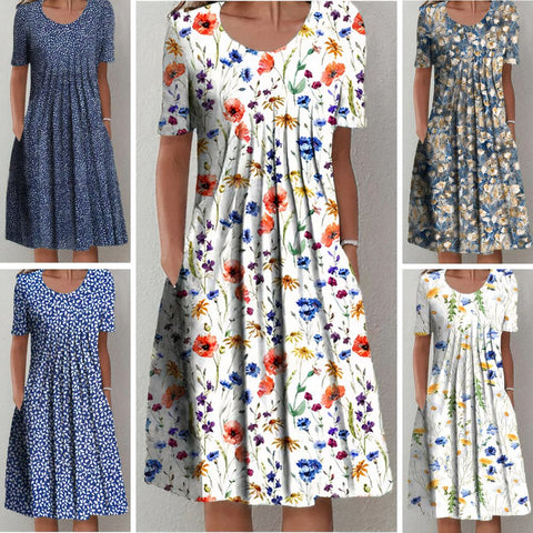 Saoirse™ | Elegant Cotton Floral Dress