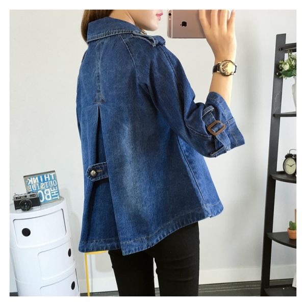 Jonna™ | Denim Cape Coat with Elegant Flare
