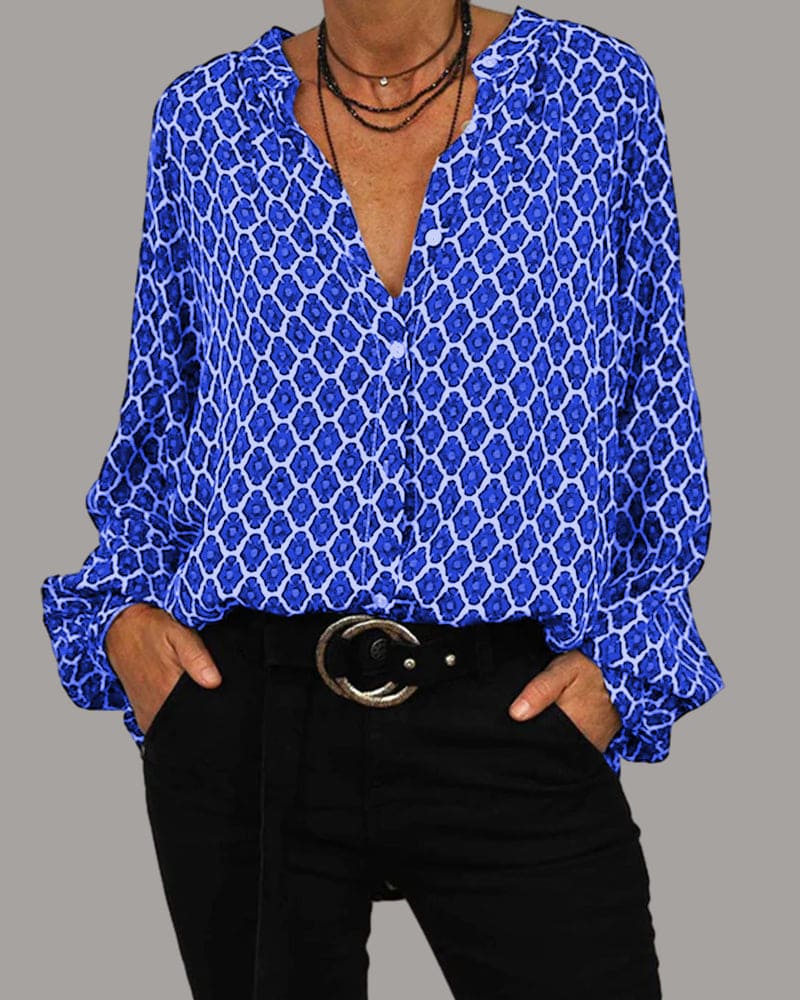 Ebba™ | Elegant V-Neck Blouse