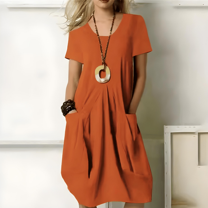 Máire™ | Elegant Cotton Dress With Belly Coverage