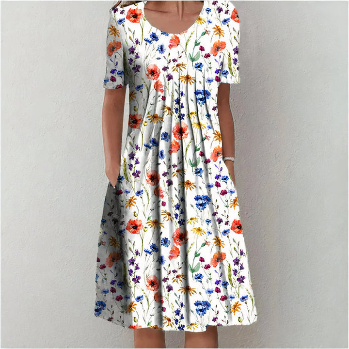 Saoirse™ | Elegant Cotton Floral Dress