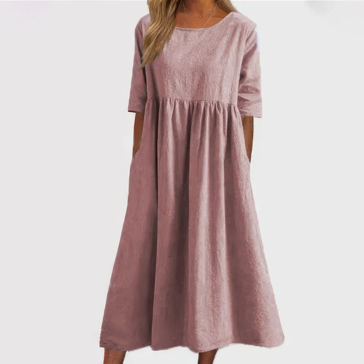 Signe™ | Summer Cotton Dress with Round Neck and Soft Fit