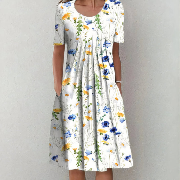 Saoirse™ | Elegant Cotton Floral Dress