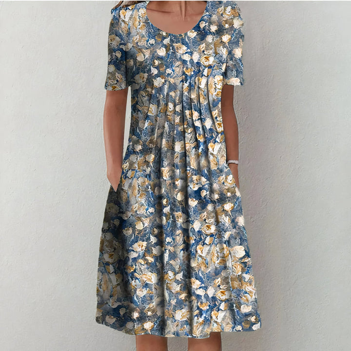 Saoirse™ | Elegant Cotton Floral Dress