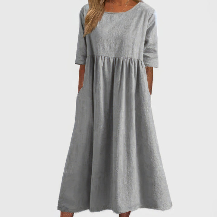 Signe™ | Summer Cotton Dress with Round Neck and Soft Fit